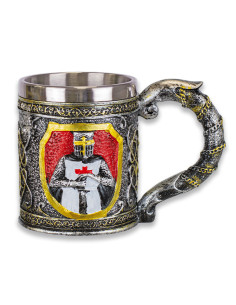 Caneca Cavaleiro Templário para colecionadores, 10,5 cm.