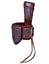 Tahalí para chifre em couro e camurça, marrom escuro