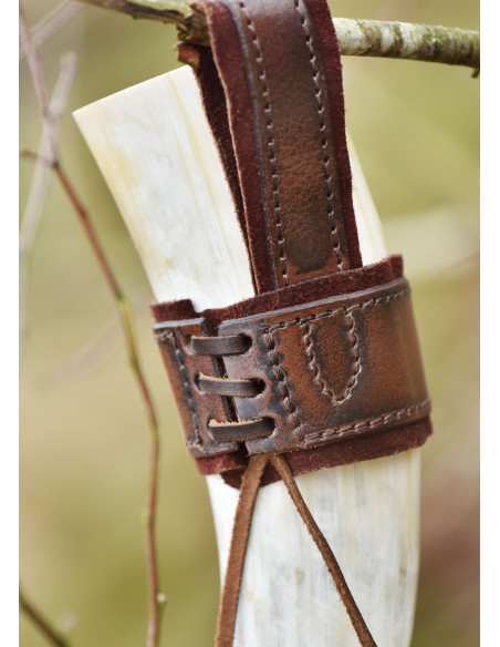 Tahalí para chifre em couro e...