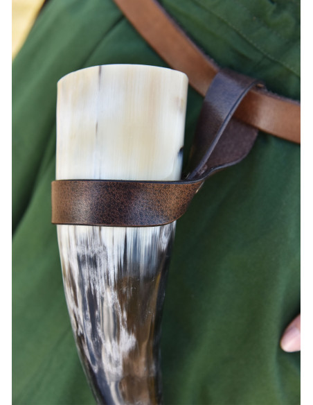 Tahalí simples para chifre em couro,...