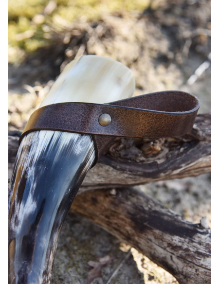 Tahalí simples para chifre em couro,...