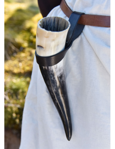 Tahalí simples para chifre em couro,...