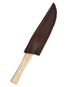 Faca pequena tipo Seax com lâmina em aço damasco 2