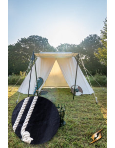 Tenda medieval preta para guerreiros intrépidos, 3 x 5 mts.