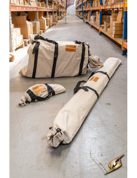 Tenda medieval vermelha para...