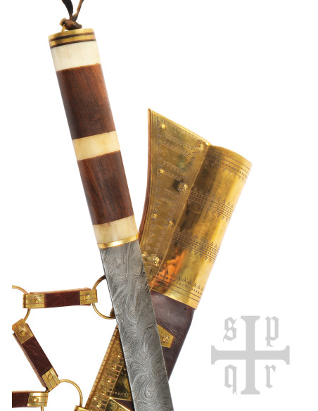 Faca longa viking tipo Seax, aço Damasco