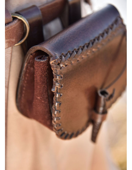 Bolsa pequena de couro medieval, para...