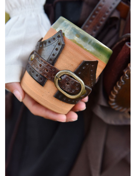 Baldric de couro com fivela de...