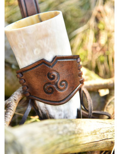 Baldric de couro com Triskel para chifres Viking 2