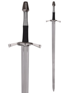 Espada longa medieval-renascentista com anel e bainha, S. XV