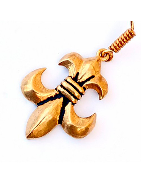 Brincos medievais de flor de lis