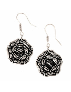 Brincos medievais ingleses de rosa Tudor, século XVI