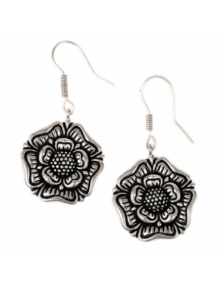 Brincos medievais ingleses de rosa...