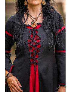 vestido medieval mulher preto-vermelho 2