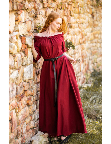 Vestido medieval Karen, vermelho