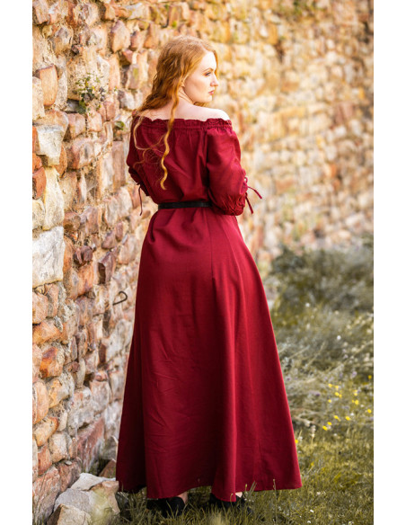 Vestido medieval Karen, vermelho