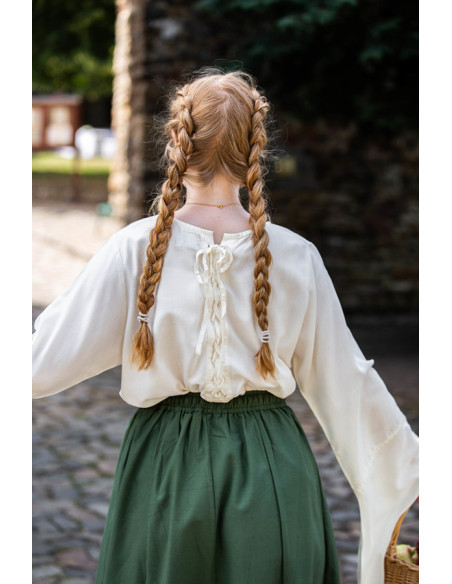 Blusa medieval mangas trompete Irma,...
