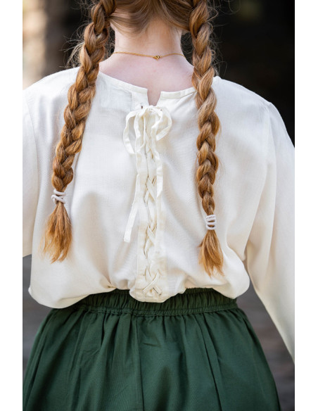 Blusa medieval mangas trompete Irma,...
