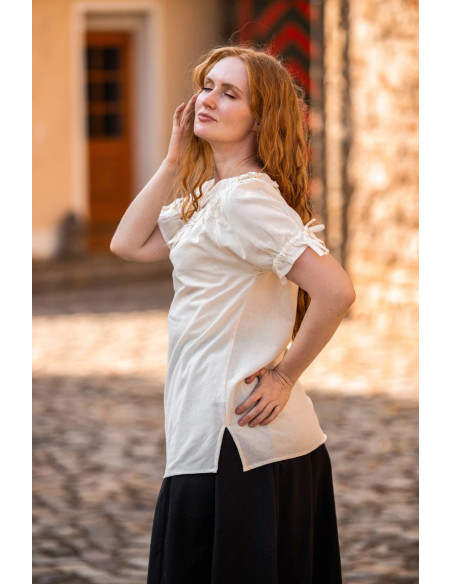 Blusa medieval com laços modelo...