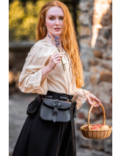 Blusa feminina medieval Bettina, cânhamo