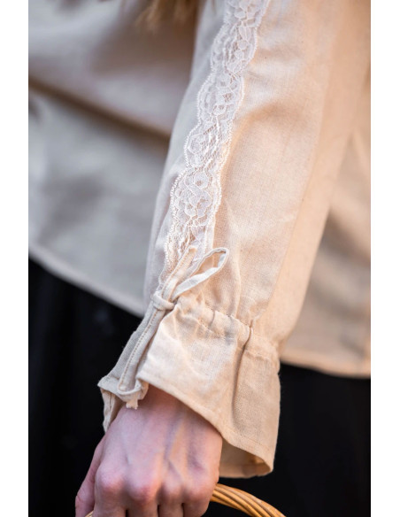 Blusa feminina medieval Bettina, cânhamo