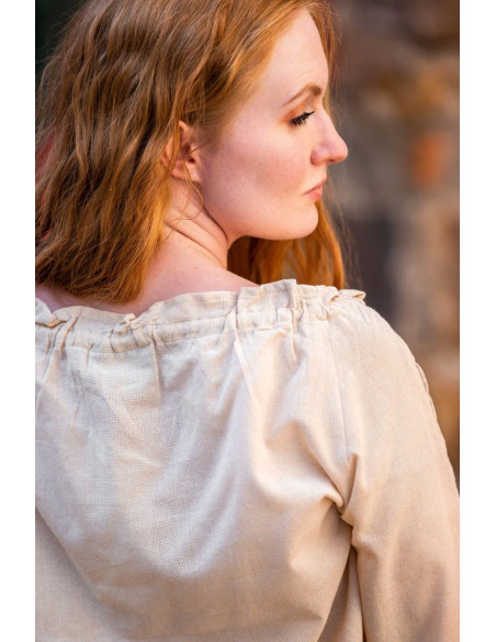 Blusa feminina medieval Bettina, cânhamo
