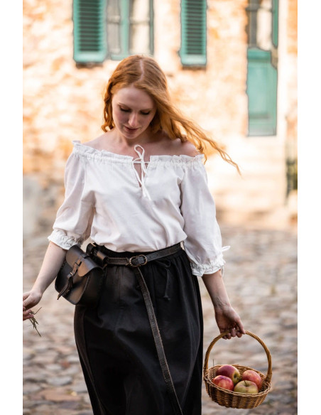 Blusa medieval manga curta modelo...