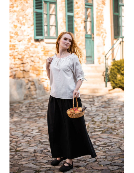 Blusa medieval manga curta modelo...