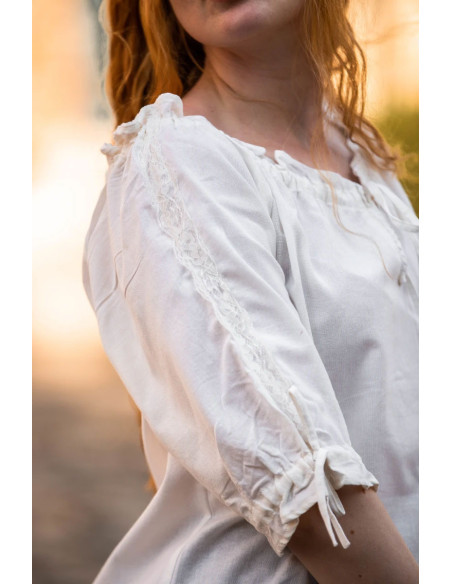 Blusa medieval manga curta modelo...