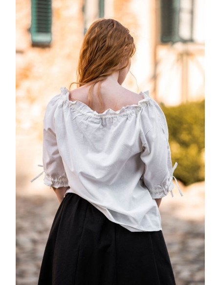 Blusa medieval manga curta modelo...