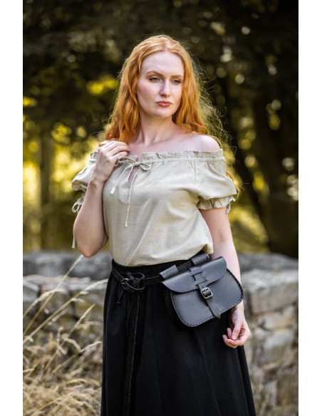 Blusa medieval com laços modelo...
