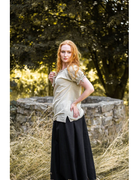 Blusa medieval com laços modelo...