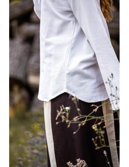 Blusa medieval modelo Tilda, cor branca