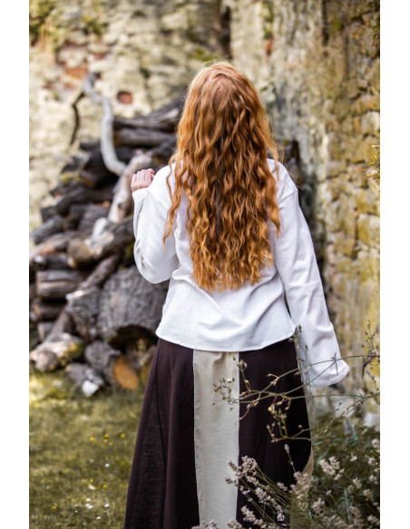 Blusa medieval modelo Tilda, cor branca