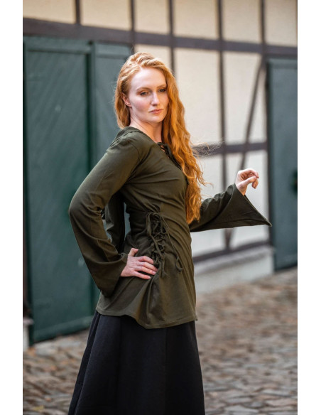 Blusa medieval Lea com atacadores