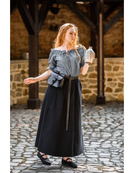 Saia medieval mulher Smilla, preta