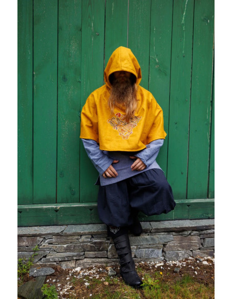 Viking Gugel em Amarelo Mostarda Lana...