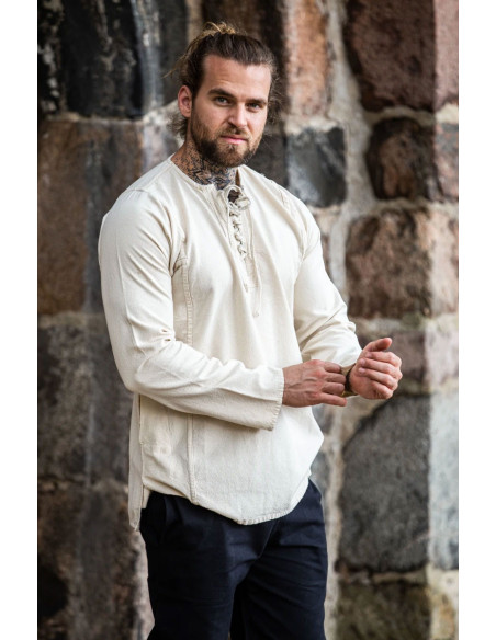 Camisa camponesa com gravatas