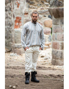 Camisa camponesa com gravata modelo Felix