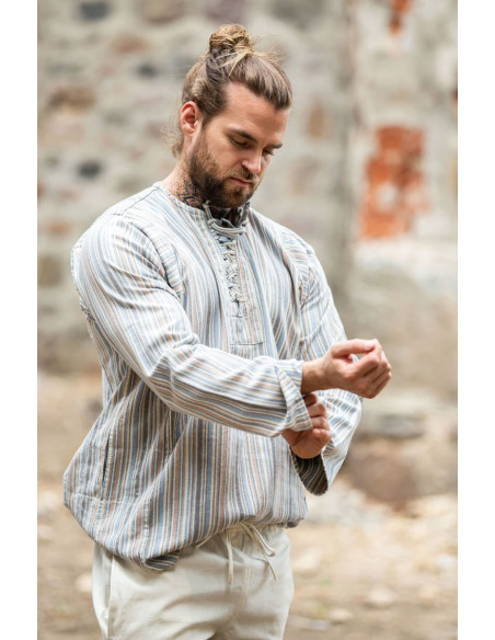 Camisa camponesa com gravata modelo...