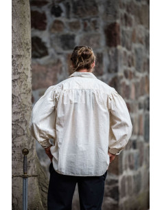 Camisa artur pirata com atacadores, cor branco natural 2