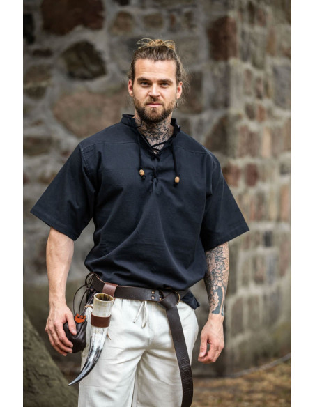 Camisa medieval de manga curta com...