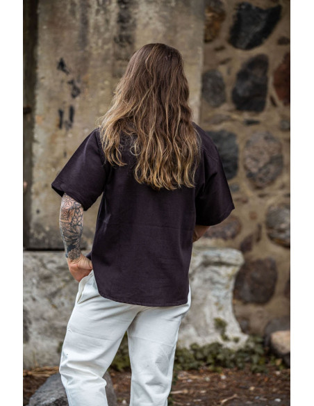 Camisa medieval de manga curta com...