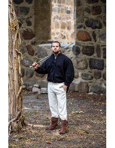 Camisa medieval larga Oswald, cor preta 2