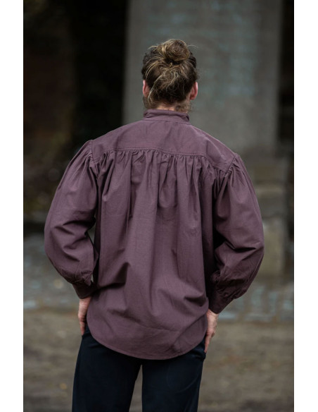 Camisa medieval larga com laços, cor...