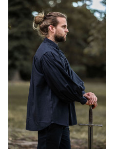 Camisa pirata gola alta modelo James, cor preta 2