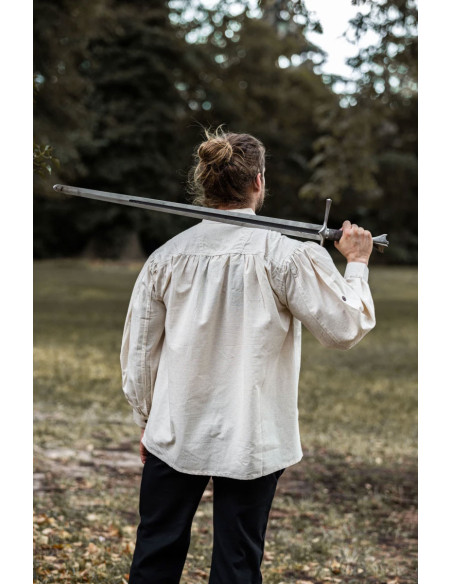 Camisa gola alta com amarração,...