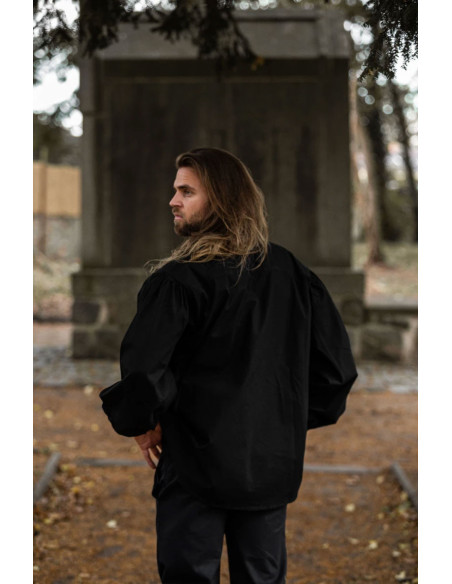 Camisa medieval com gravatas modelo...