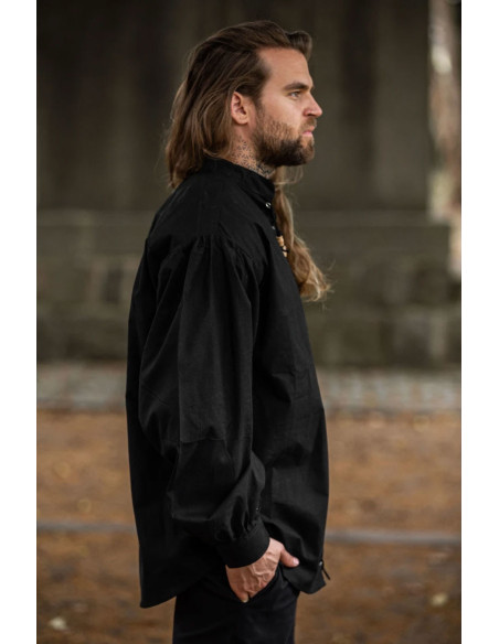 Camisa medieval com gravatas modelo...