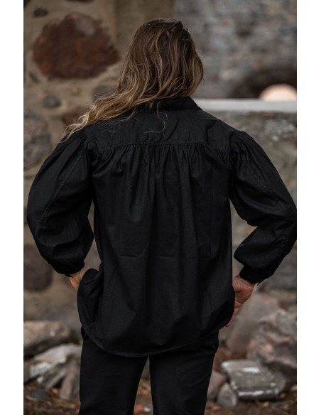 Camisa medieval com gravatas modelo...